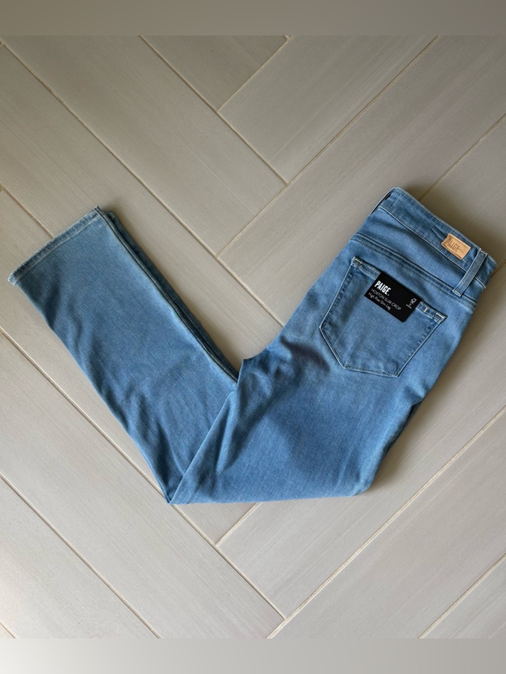 NWT PAIGE Light Blue Hoxton Slim Crop High Rise Jeans